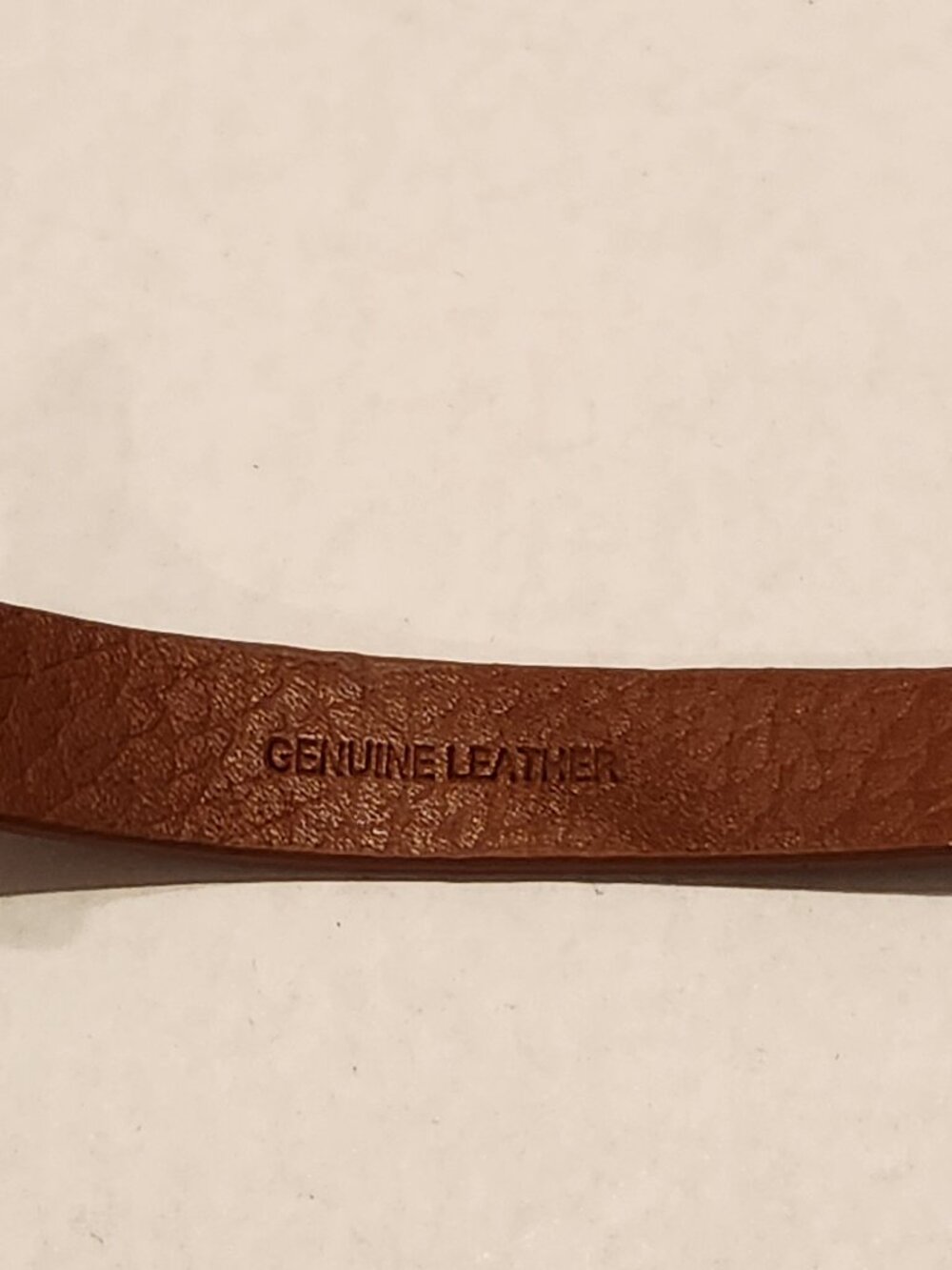 Genuine Leather Horse Bit Clamp Bracelet - Picture 4 of 6